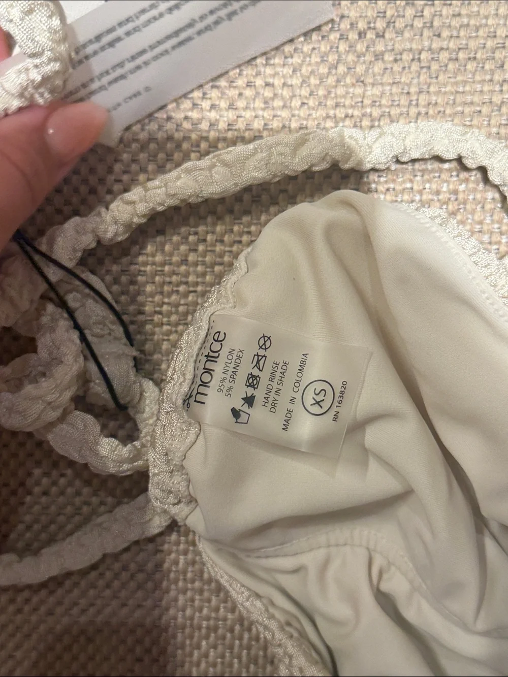 🤍🌾 NWT Montce Devin Rosa One-Piece in Oat Texture Size XS 🌾🤍
